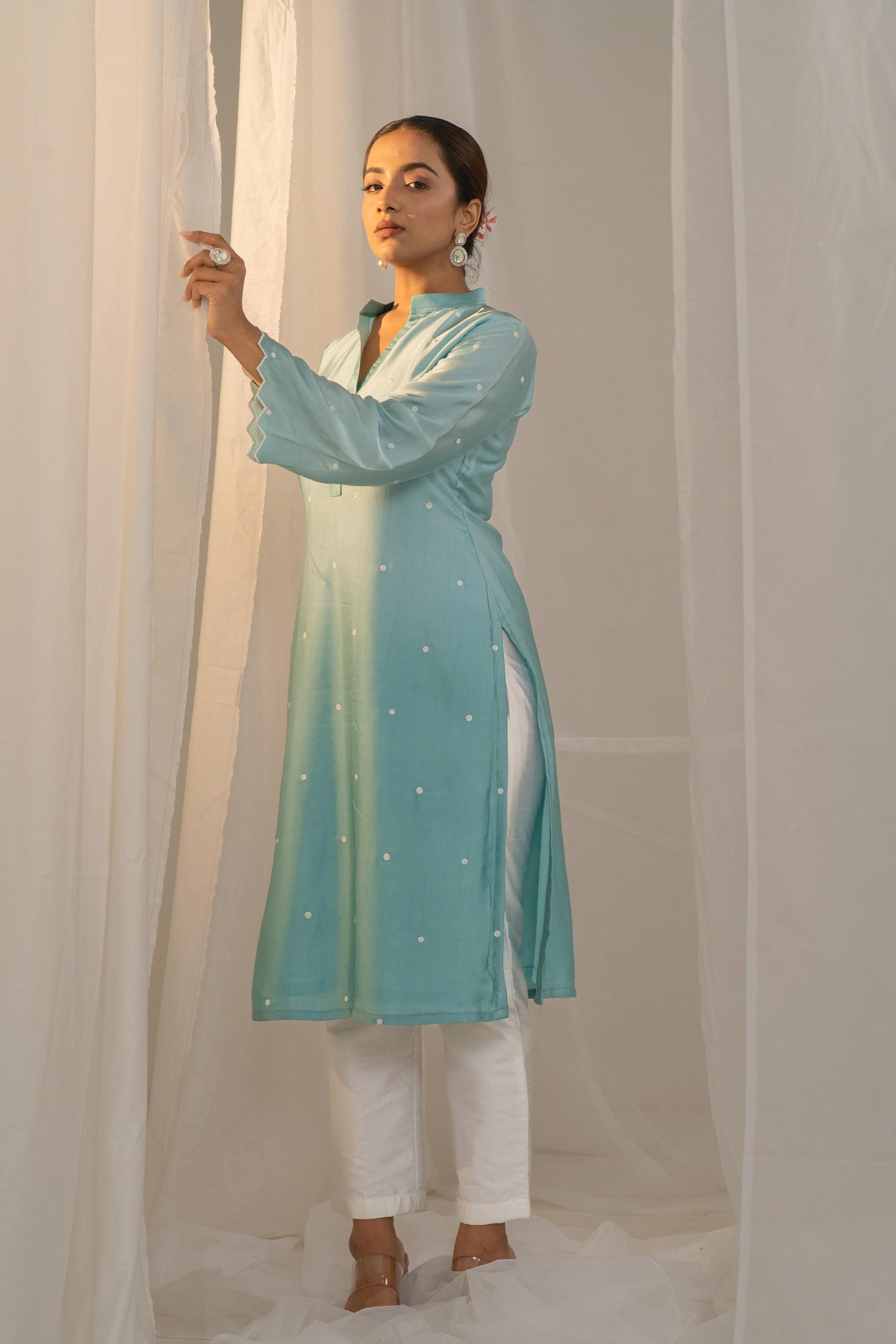 Cotton Modal Satin Varyali Elegant Kurta and Pant Set