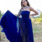 Blue Gown With Cape Tassels