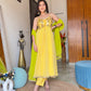 Yellow Georgette Anarkali Suit with Embroidered Dupatta
