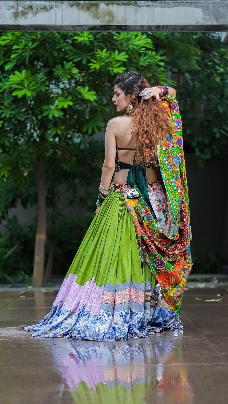 Navratri Green Lehenga Choli - Kzari - The Design Studio