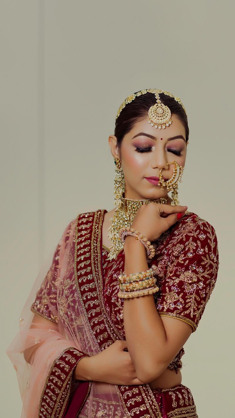 Bhoomi Maroon Bridal Lehenga – Aishwaryadesigners