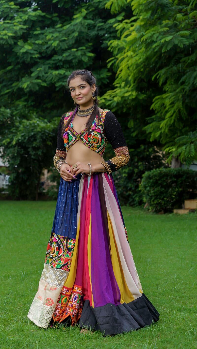 Multicolor Printed Silk Wedding Lehenga Choli - LC6993