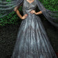 Gray Crystal Worked Gown - Kzari - The Design Studio