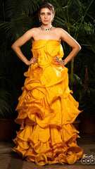 Yellow Ruffled Gown